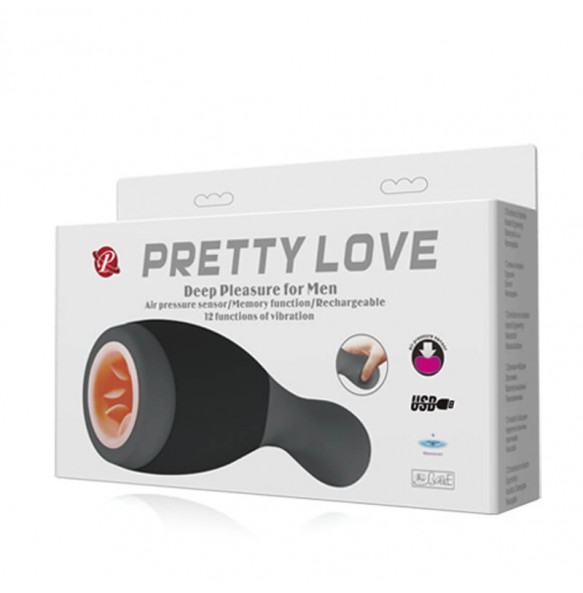 PRETTY LOVE - Air Pressure Sensor Masturbation Cup (Chargeable - Gray)